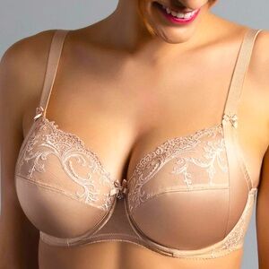 Bundle 2x Lise Charmel Splendeur Soie Wired Nude/Dusky Silk Full Cup Bra 34F DDD